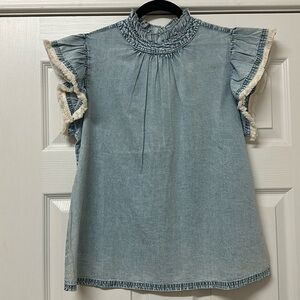 THML Ruffle Neck Top NWT